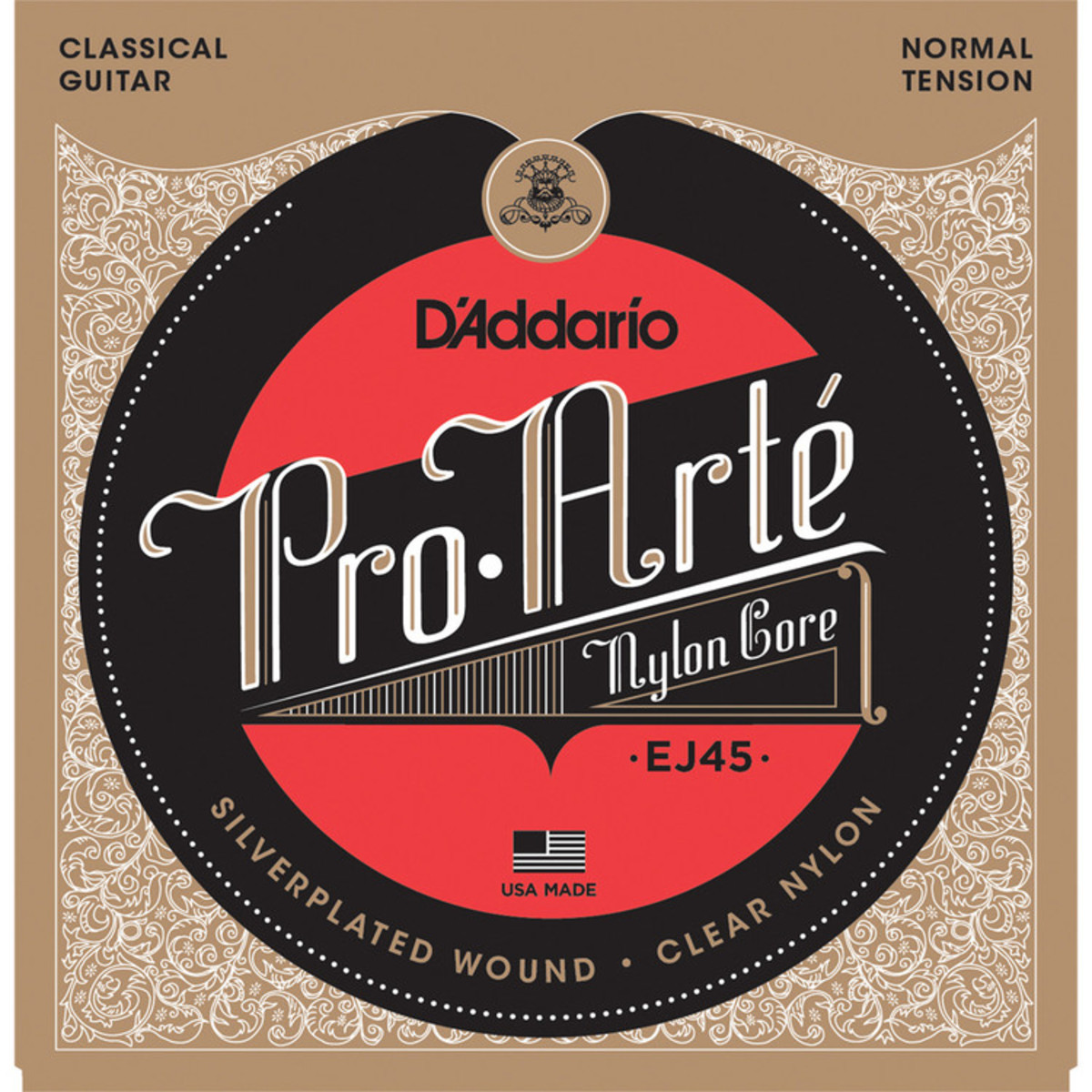 สายกีตาร์คลาสสิค D'Addario EJ45 Silver / Clear Nylon
