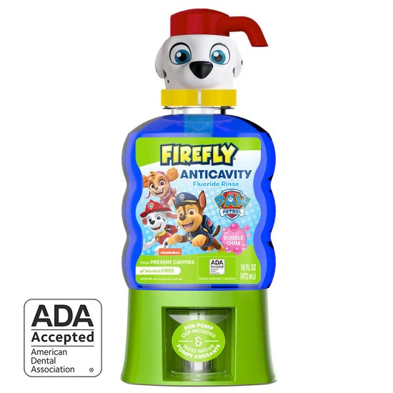 Firefly Anti-cavity Fluoride Rinse, Bubble Gum Flavor น้ำยาบ้วนปากฟลูออไรด์ป้องกันฟันผุ รสหมากฝรั่ง