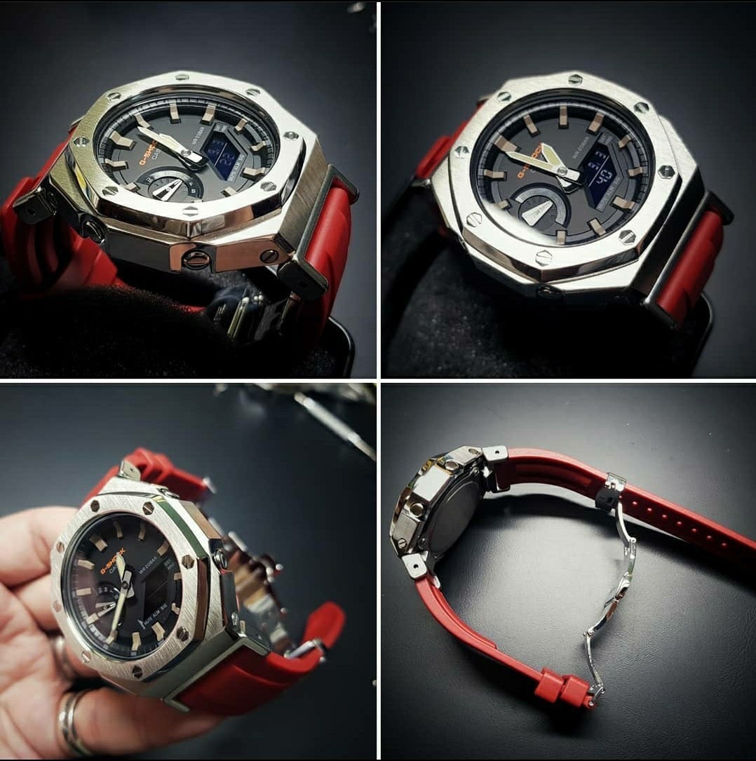 G-Shock Casioak Ap MetalสายRubber Butterfly Red Spider