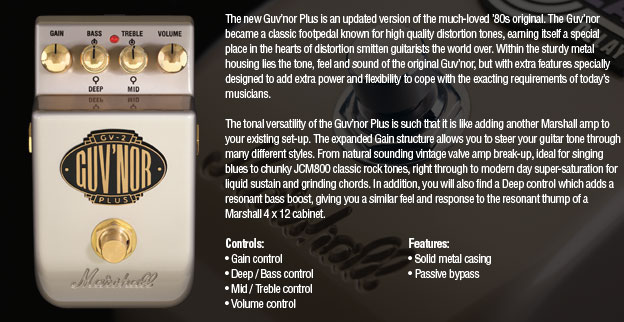 เอ็ฟเฟ็คกีตาร์ไฟฟ้า Marshall GV-2 Guv'nor