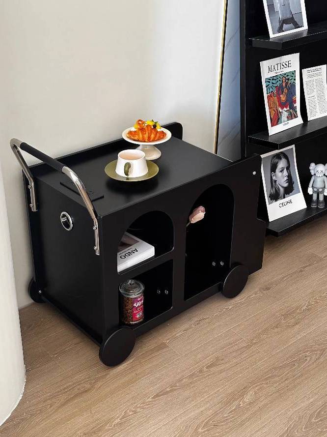 CT233D132 ZEITAKU รถเข็นข้างโซฟา โต๊ะข้างโซฟา รถเข็นเคลื่อนย้ายได้ โต๊ะล้อเลื่อน ชั้นวางของข้างเตียง ห้องนั่งเล่นในบ้าน