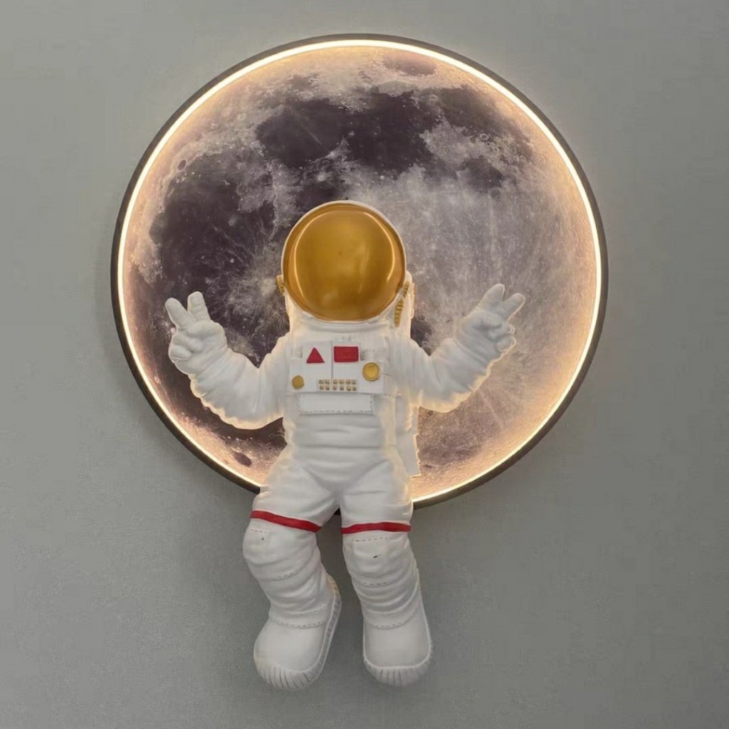 CT190A147 SOTMIA โคมไฟดวงจันทร์ นักบินอวกาศแต่งผนังห้อง โคมไฟติดผนัง ภาพตกแต่งสามมิติ
