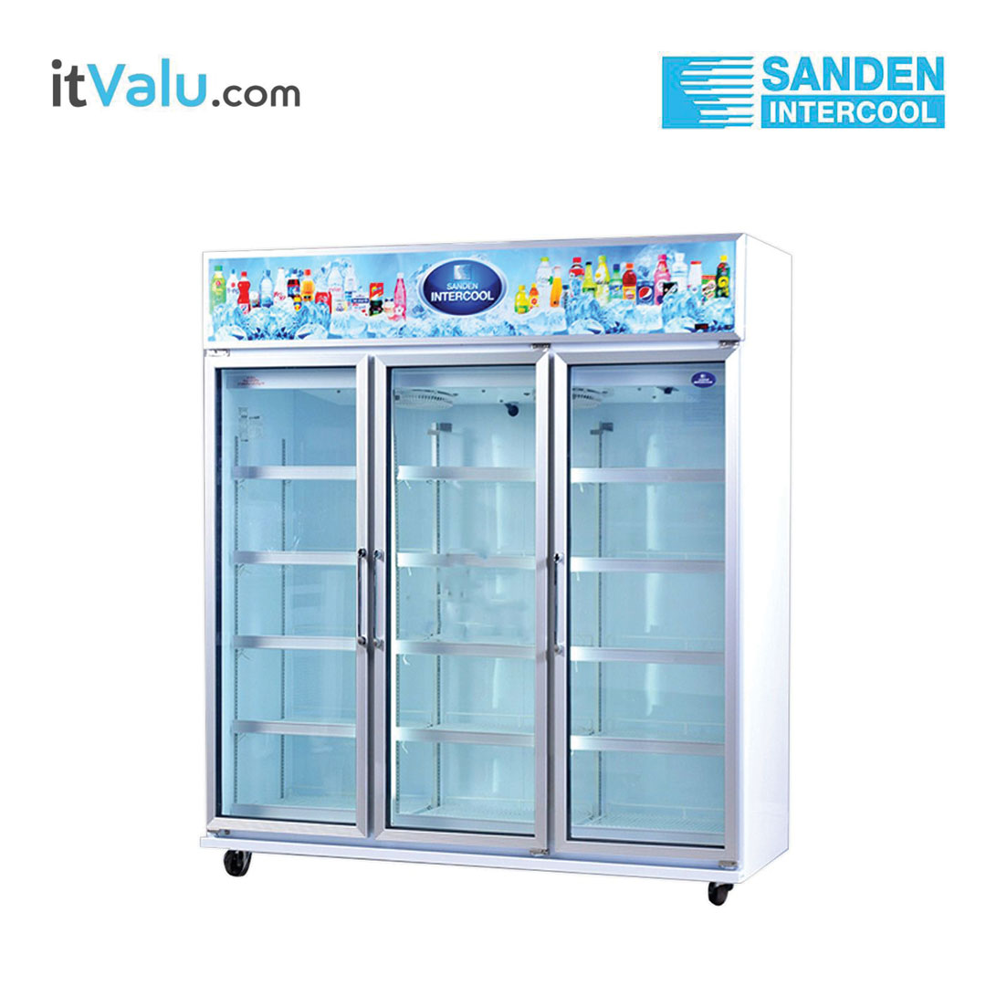 ตู้แช่เย็น SANDEN 3 ประตู รุ่น SDC-1500AY ขนาดความจุ 56.1 คิว / 1,590 ลิตร ขนาดตู้ 180 x 68 x 205 ซม. รับประกันความเย็น 1 ปี รับประกันคอมเพรสเซอร์ 5 ปี