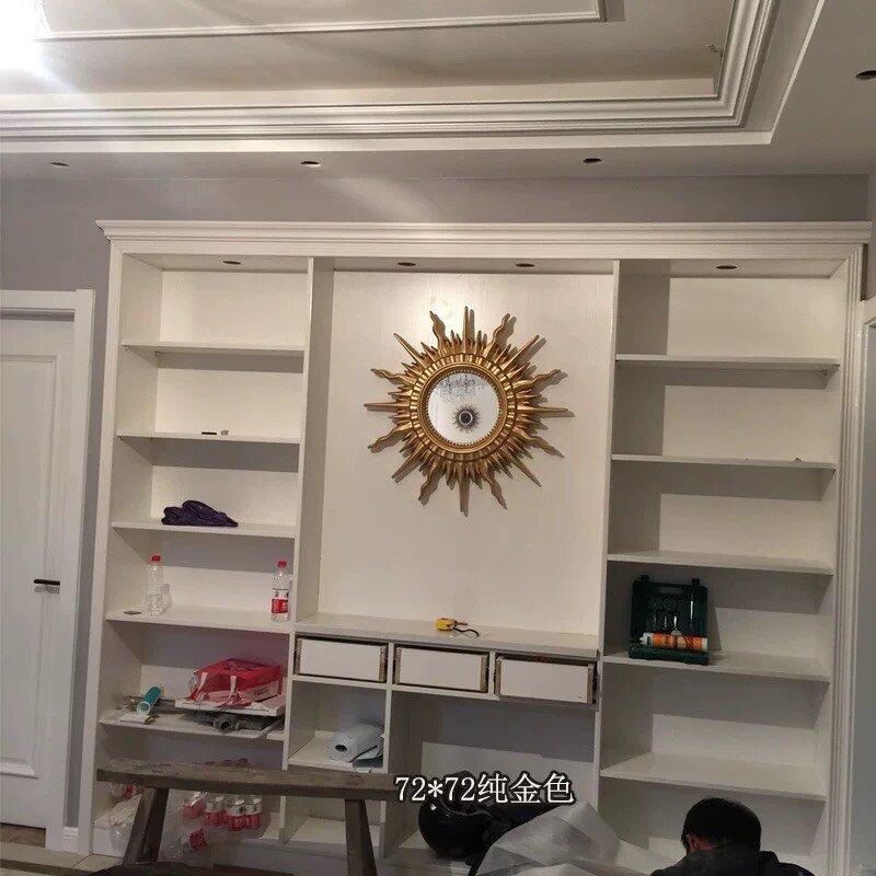 CT025G001 SOSHOKU กระจกพระอาทิตย์ กระจก กระจกแต่งหน้า กระจกติดผนัง wall mirror กระจกฮวงจุ้ย ปรับฮวงจุ้ย โชคลาภ ร่ำรวย