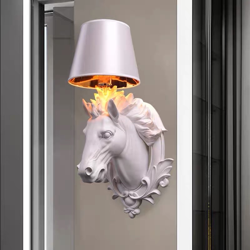 CT083A044 SOTMIA โคมไฟติดผนังหัวม้า #โคมไฟหัวม้า horse wall lamp โคมไฟหัวเตียง เสริมฮวงจุ้ย