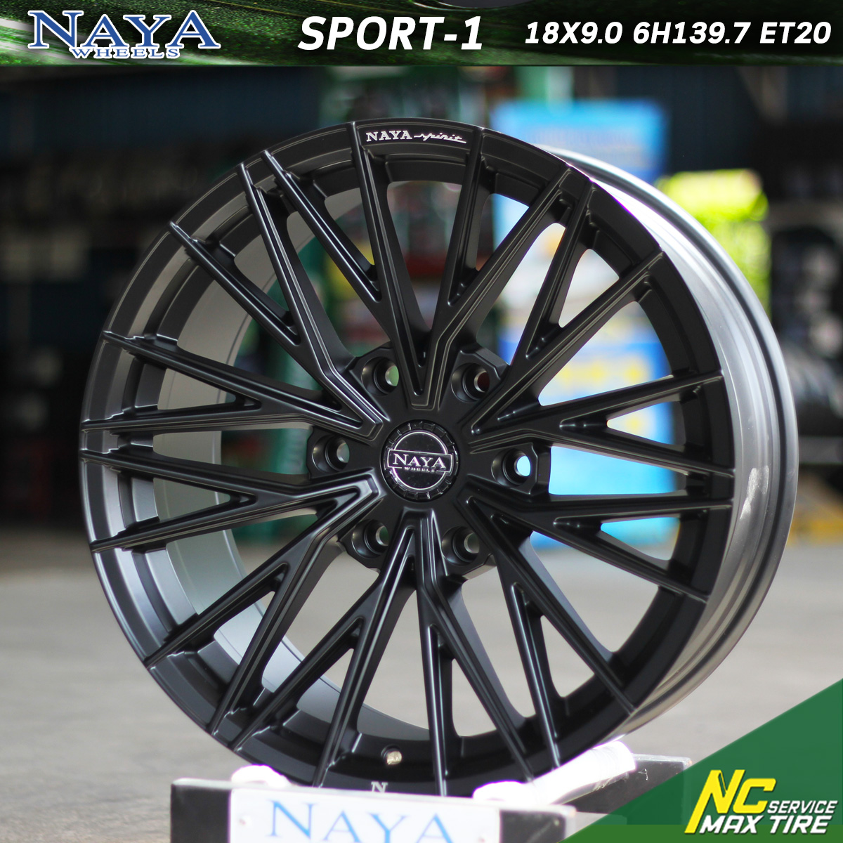 ล้อแม็กขอบ18 / NAYA / Sport-1 / ล้อแม็กสีดำด้าน / 18x9.0 6H139.7 ET20 / SUV / PPV