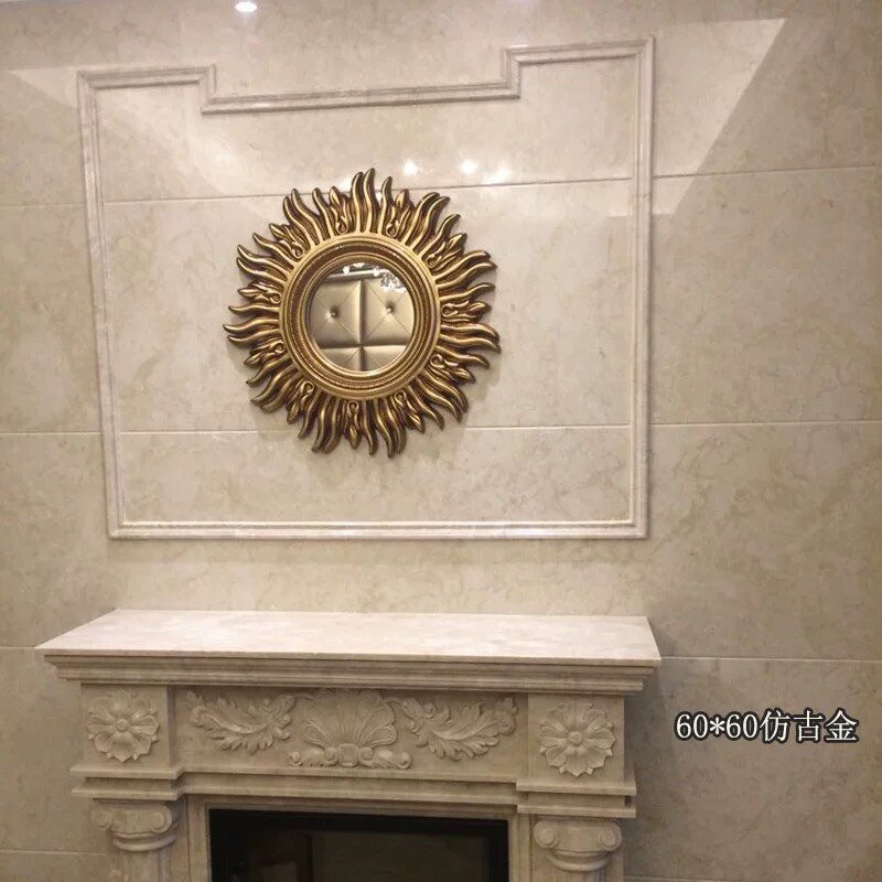 CT025G001 SOSHOKU กระจกพระอาทิตย์ กระจก กระจกแต่งหน้า กระจกติดผนัง wall mirror กระจกฮวงจุ้ย ปรับฮวงจุ้ย โชคลาภ ร่ำรวย