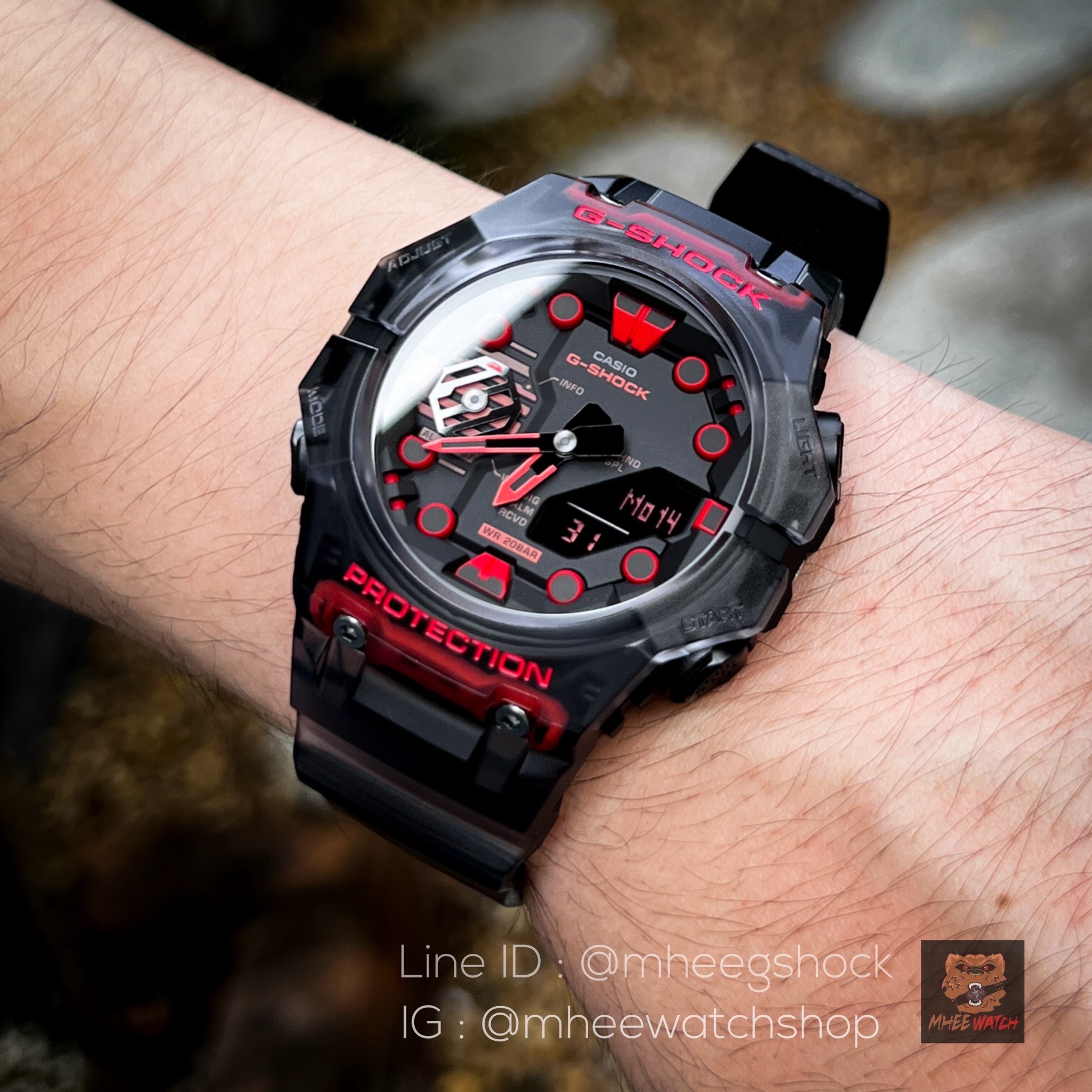 G-Shock GA-B001 Bluetooth Transparent Black Red New Design