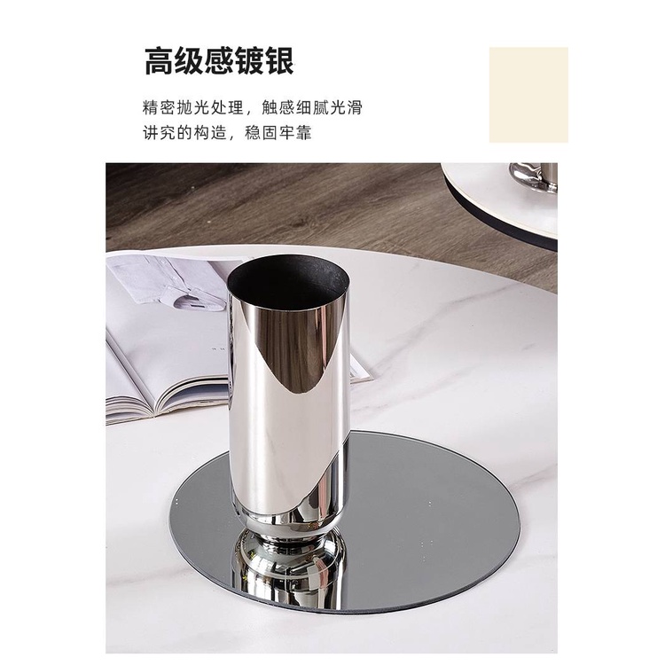 CT031E020 DECHOMEแจกันสีเงิน แจกันตกแต่งบ้าน แจกัน ดอกไม้ปลอมเหมือนจริง ดอกไม้ประดิษฐ์พร้อมแจกัน flower vase