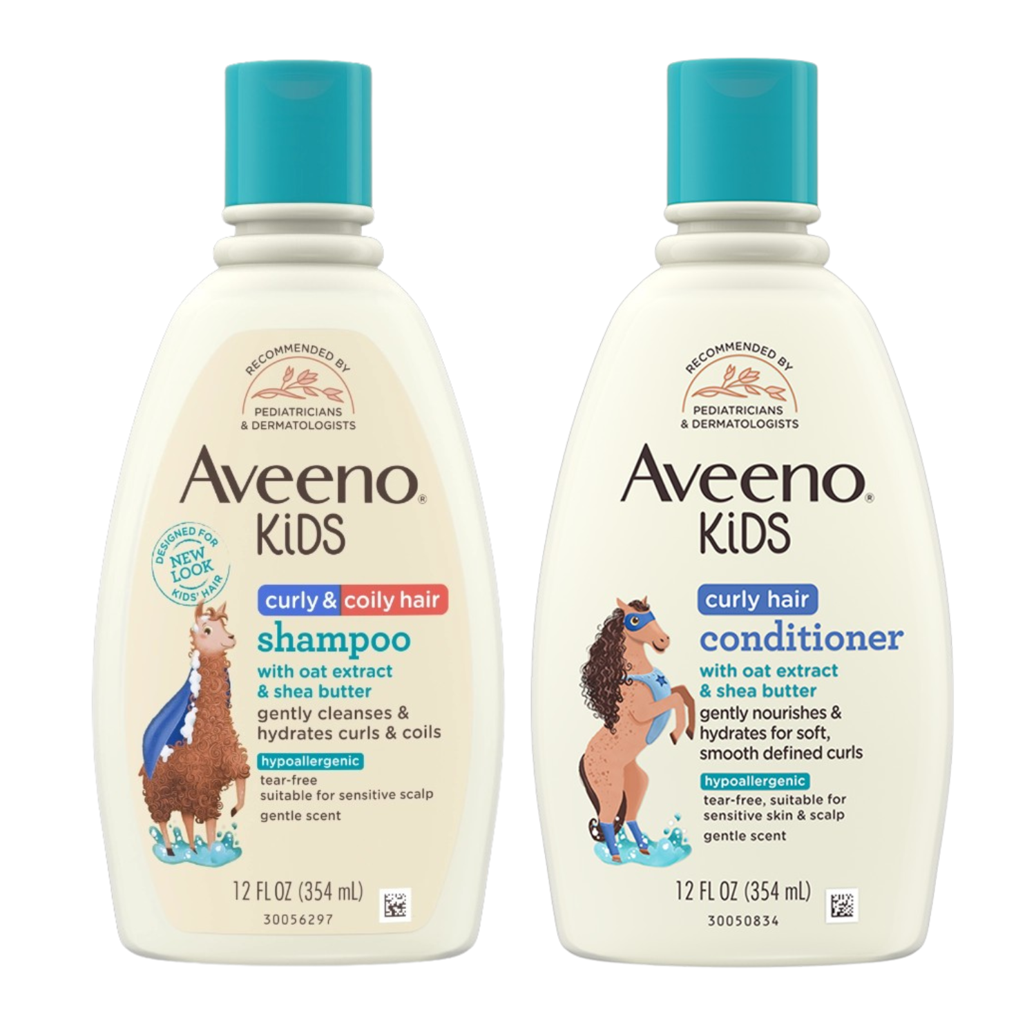 Aveeno Kids Curly & Coily Hair แชมพู-ครีมนวดผมสำหรับผมหยิกหยักศก ผมหนา สูตรสำหรับหนังศีรษะที่บอบบาง