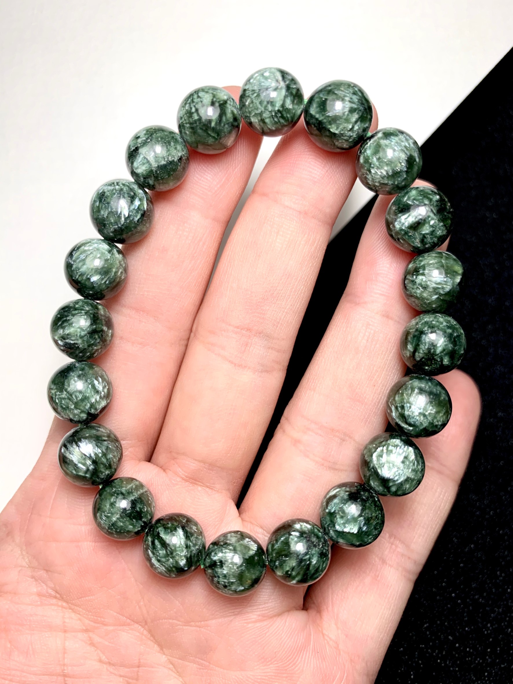 Seraphinite เซราฟิไนต์ หินปีกนางฟ้า AA++ ขนาด 10 mm