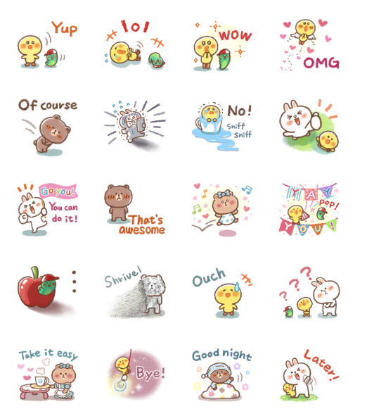 ขายสติกเกอร์ไลน์ Honobono × บราวน์