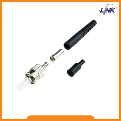 UF-0004 ST Multimode, Zirconia Fiber Optic Connector, Black Boot 0.9 mm, 3.0 mm diameter Cable
