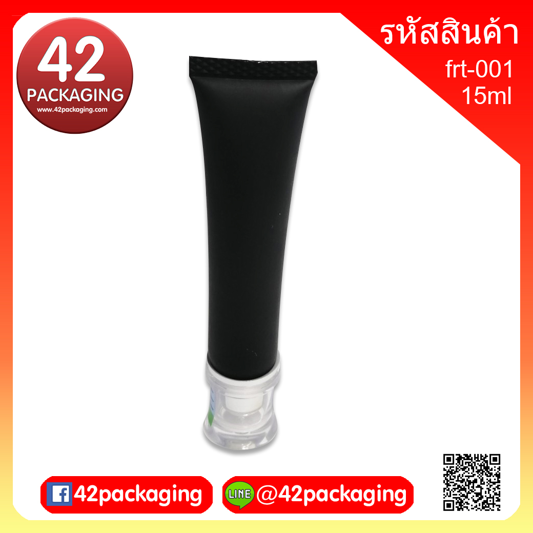 frt-001 หลอด 010ml ดำด้าน ฝาหลอดโฟมอะคลิลิกเงินกระโปรง 3417