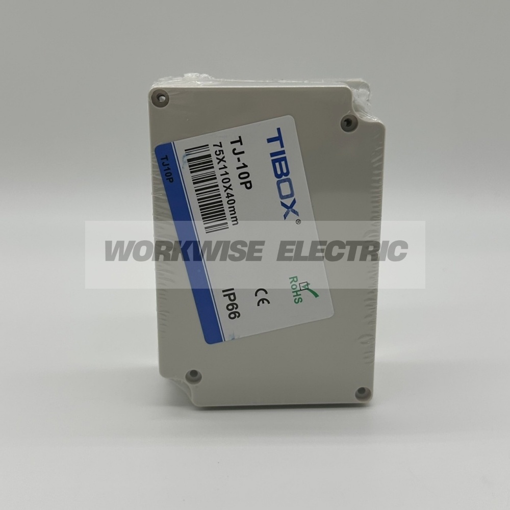 "TIBOX" TJ-10P กล่องพลาสติก พร้อมเทอร์มินอลบล็อก(Plastic Terminal Block Box IP66) 10Pole 10A Size : 110x75x40 mm.