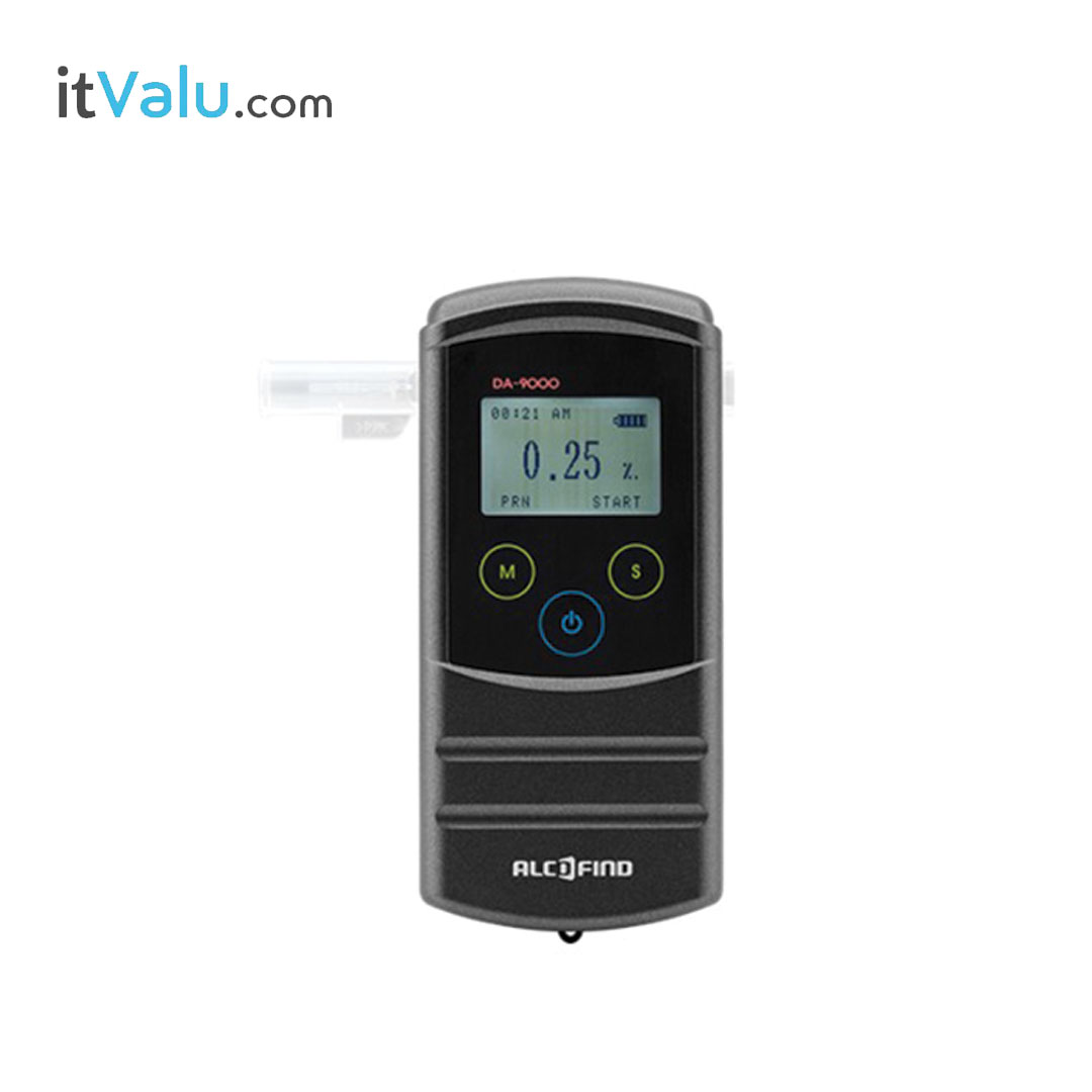 เครื่องตรวจวัดปริมาณแอลกอฮอล์จากลมหายใจ ALCOFIND รุ่น DA 9000 เซนเซอร์เซลล์เชื้อเพลิง (Premium padding Cell) ความแม่นยำสูงสุด เก็บสารวัดได้ 250 ครั้ง ขนาด 58 x 125 x 27 มม รับประกันศูนย์ไทย 1 ปี (แถมหลอดเป่า 5 หลอด)