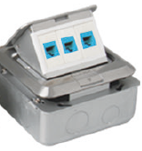 US-2023 CAT5E POP-UP Aluminium Blue OUTLET 3 PORT