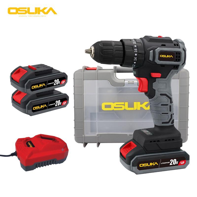 OSUKA (แบต2ก้อน) สว่านไฟฟ้าไร้สาย 3 ระบบ รุ่น OCD-40-S2 มอเตอร์ไร้แปรงถ่าน Brushless รุ่นล่าสุด