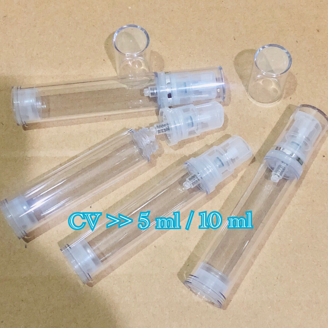ขายส่ง ปลีก บรรจุภัณฑ์ ขวดสูญญากาศใส พาสติก บรรจุเซรั่ม โลชั่น ขนาด 5ml,10ml,15ml,30ml,50ml,100ml