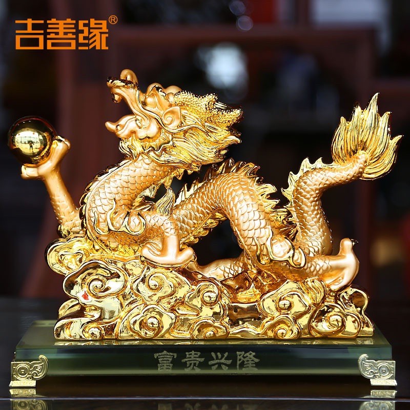 CT017B046 HAOYUN มังกรเสริมโชคลาภ ความรุ่งเรือง ของแต่งบ้าน ของขวัญมงคล ของตั้งโต๊ะ ของตั้งโชว์ เสริมดวง เสริมฮวงจุ้ย