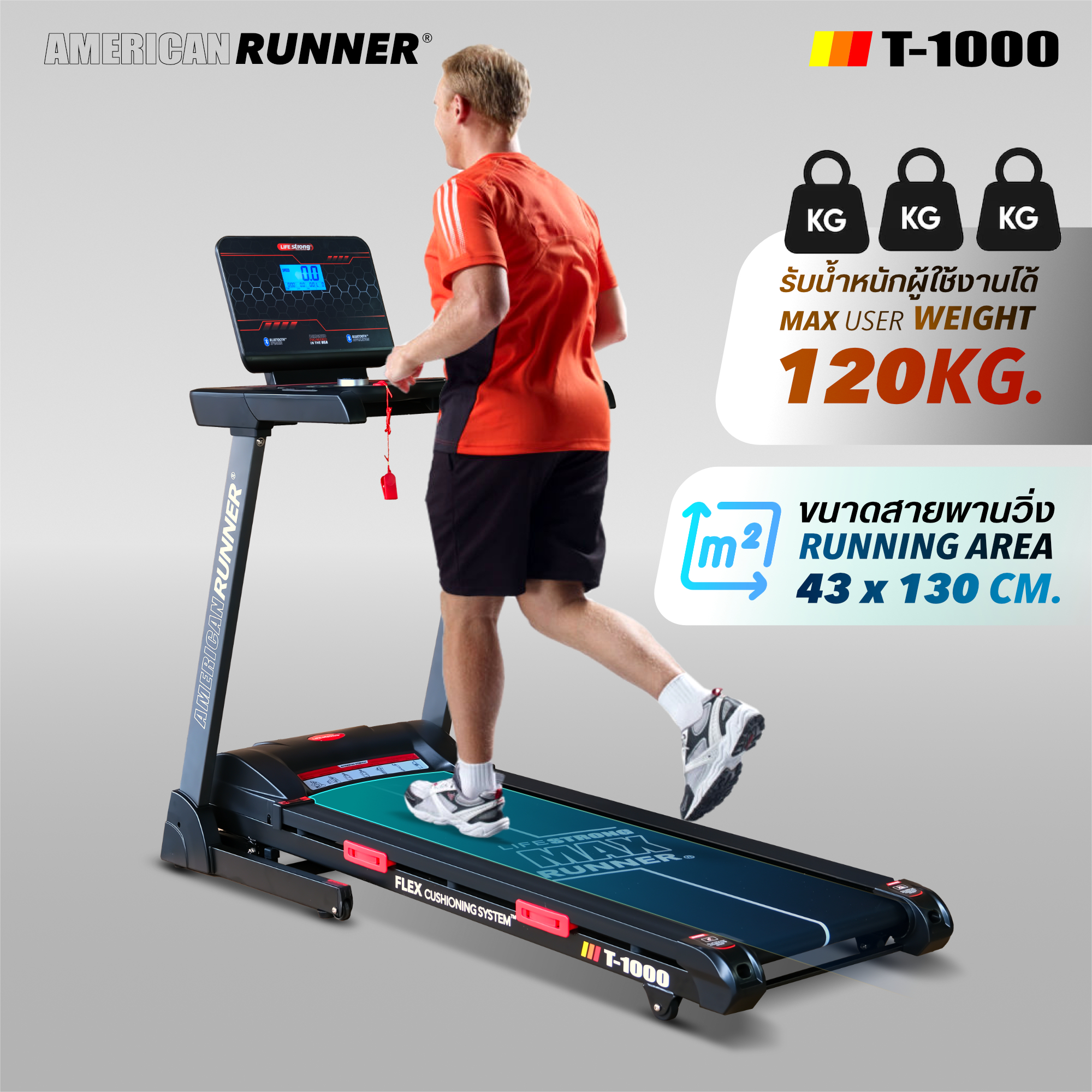 ลู่วิ่งไฟฟ้า LIFE STRONG รุ่น T1000