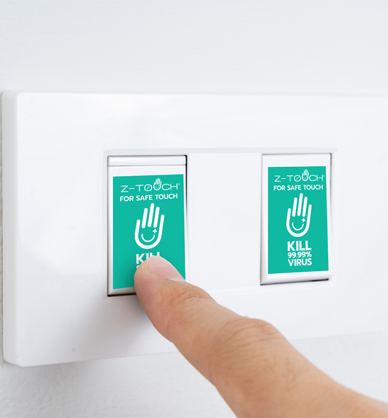 Z-TOUCH แผ่นฆ่าเชื้อ สำหรับติดสวิทช์ไฟ Switch Antimicrobial Pad