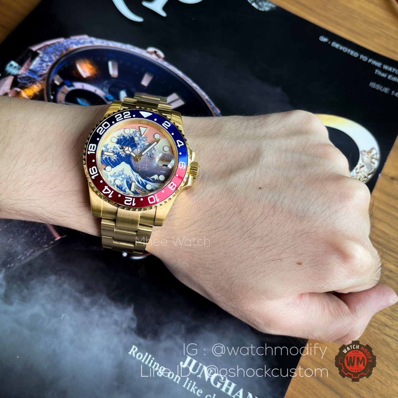 Seiko Modify Pepsi Gold หน้า Japan Wave