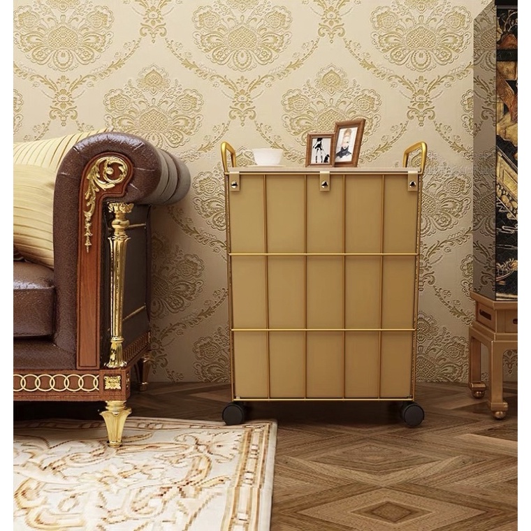 CT112D047 ZEITAKUMS #ตะกร้าใส่ผ้า ตะกร้าใส่ผ้าสีทอง ที่ตั้งของเบ็ดเตล็ด ตะกร้าผ้า ตะกร้า ตะกร้าใส่ของ ตกแต่งห้องน้ำ