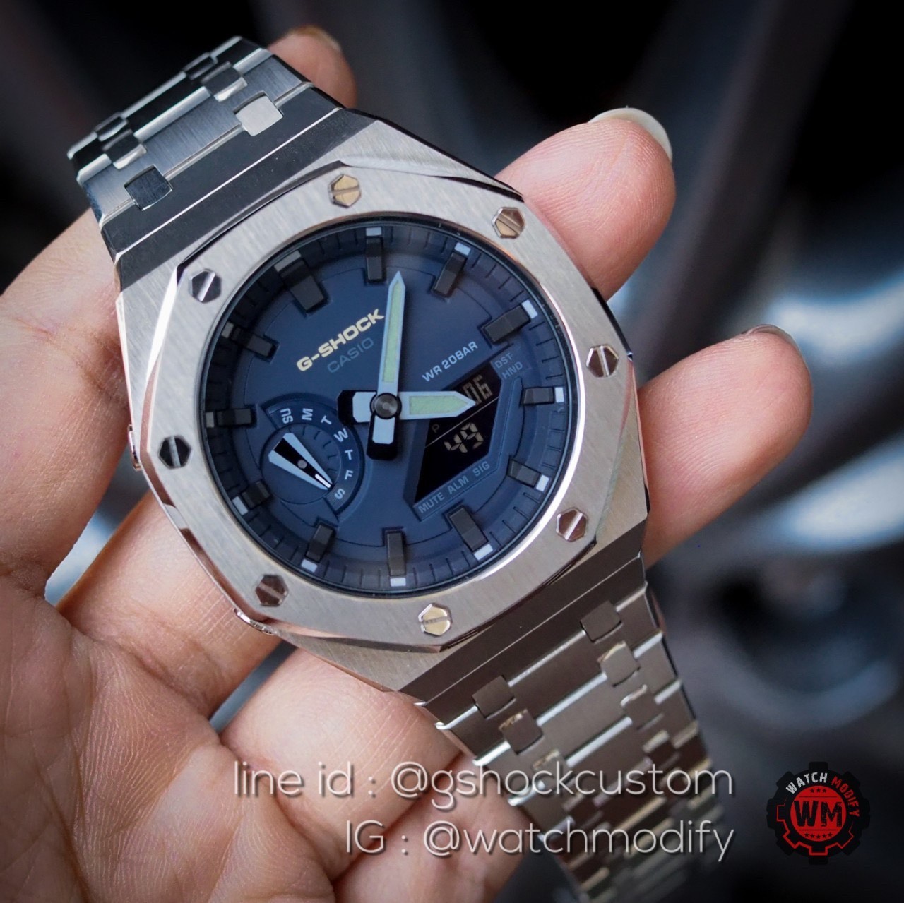 G-Shock Casioakหน้า AP Customเปลี่ยนใส่กรอบสายสแตนเลส GA-2110ET-2A