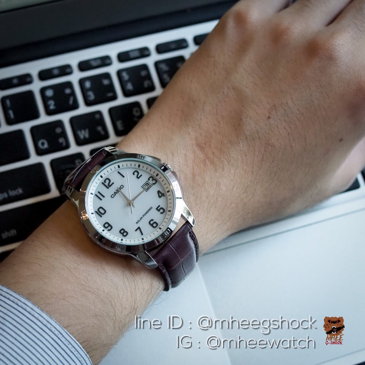 Casio Leather Solar Powered ระบบพลังงานแสงอาทิตย์