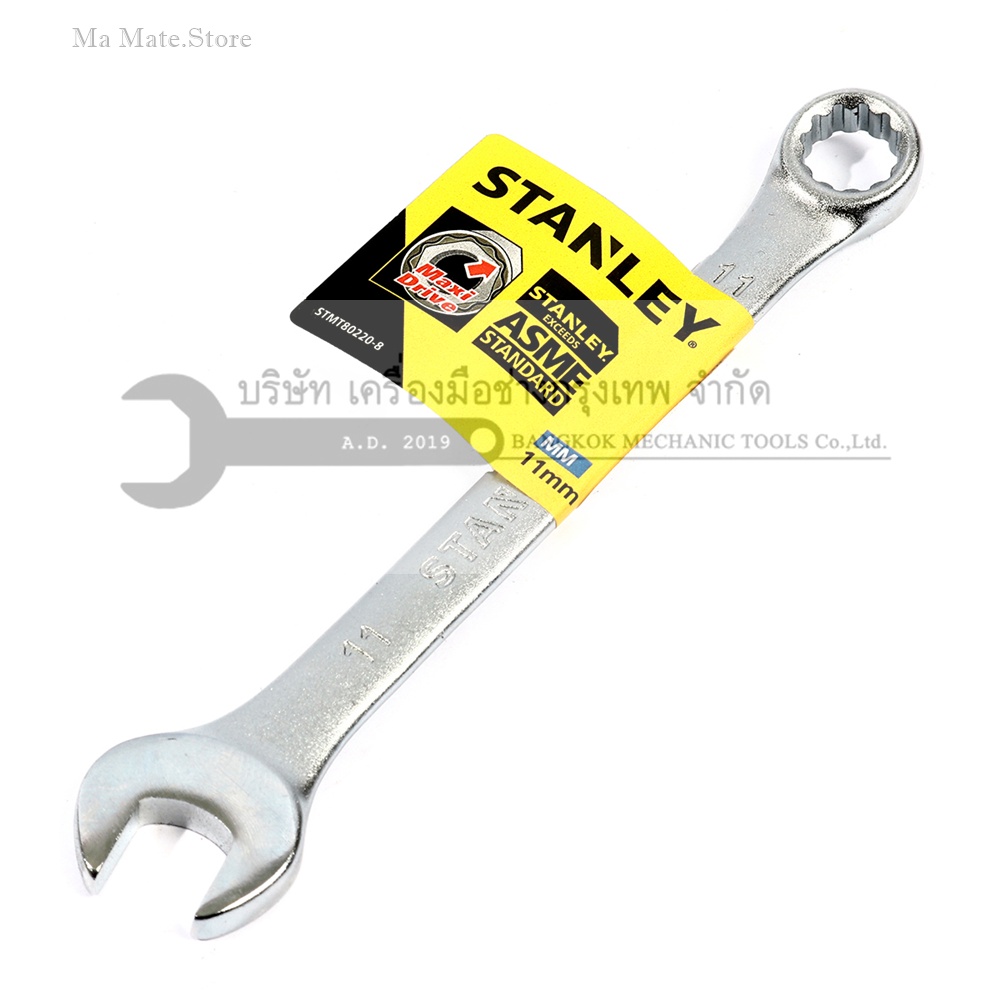 ประแจแหวนข้างปากตาย 80-220 STANLEY รุ่น CWB ขนาด 11 มม. วัสดุทำจาก เหล็กกล้าคาร์บอน ผ่านการทดสอบตามมาตรฐาน ANSI, ISO & DIN ผิวสัมผัสแบบด้าน