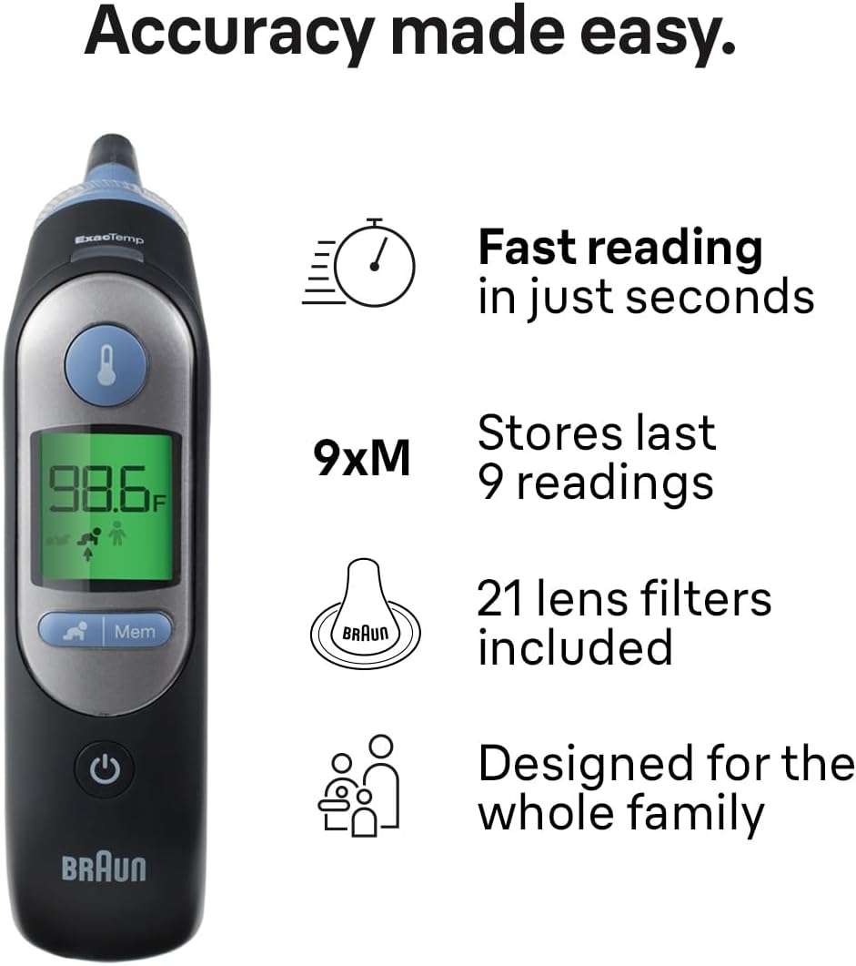 Braun ThermoScan 7 Digital Ear Thermometer ปรอทวัดไข้ดิจิทัลทางหู สำหรับเด็กและผู้ใหญ่