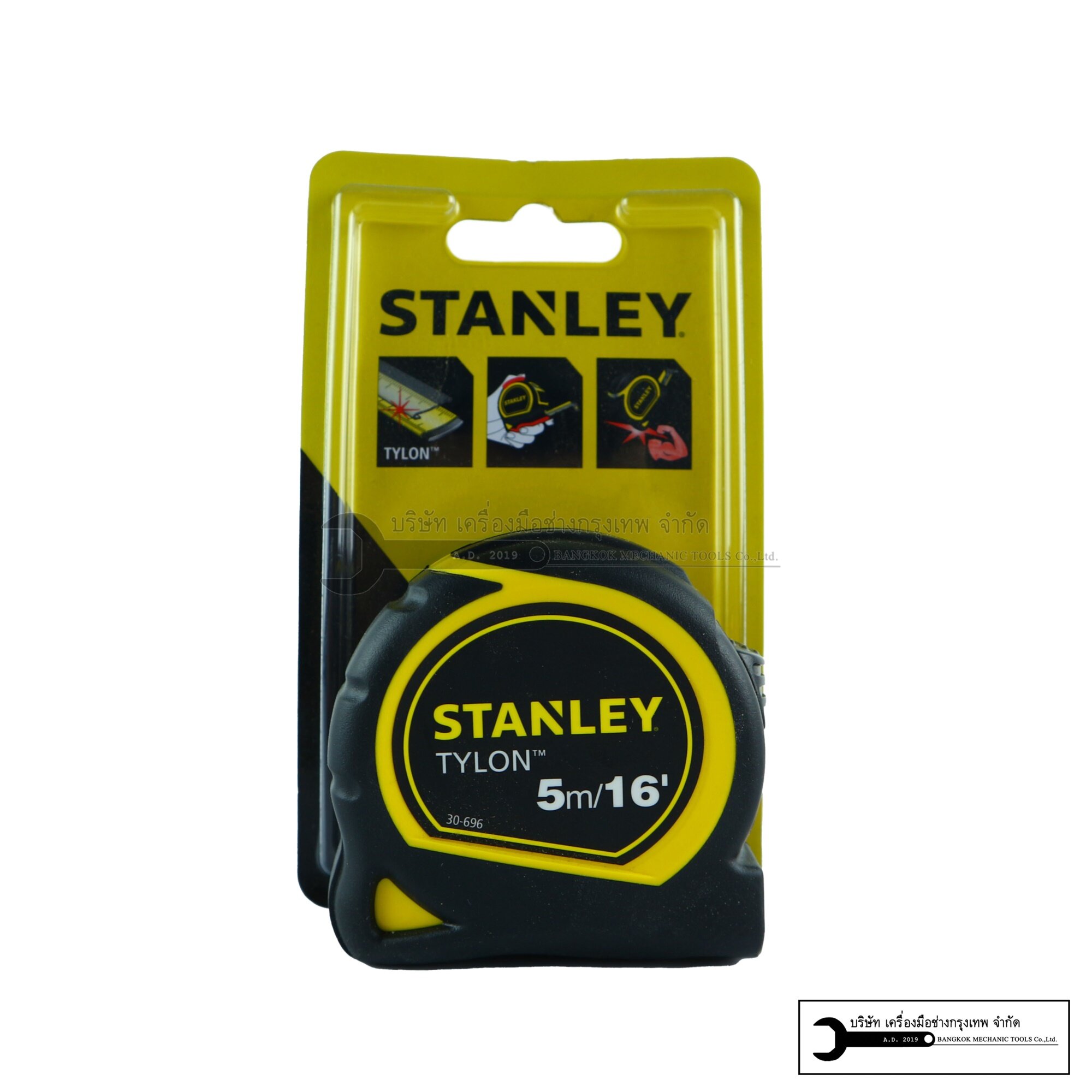 STANEY ตลับเมตร 5เมตร ของเเท้ ได้รับการตรวจตราครุตทุกลูก TYLON TAPE 5M รุ่น30-696N/BARCELONAตลับเมตรสเเตนเล่