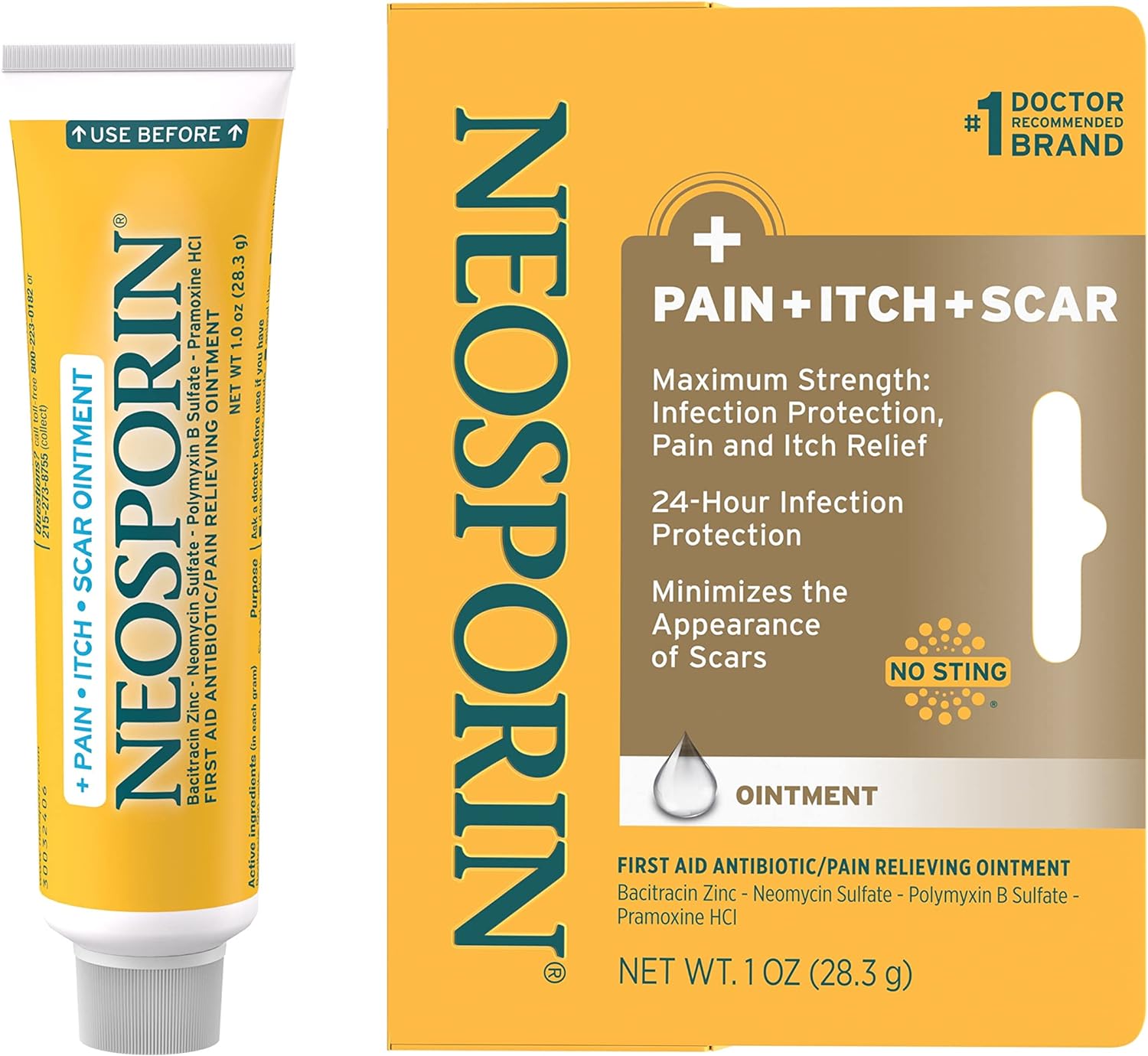Neosporin Pain + Itch + Scar Ointment ครีมขี้ผึ้งบรรเทาอาการปวด ลดอาการคัน รักษาแผลเป็น