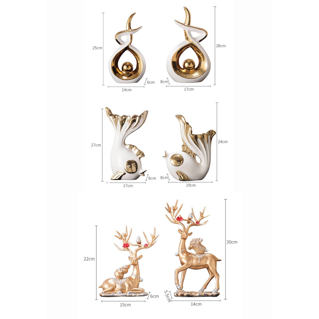 CT142B092 FAMITOSS โมเดลตั้งโชว์ Modern luxury ของแต่งห้อง ของแต่งบ้าน