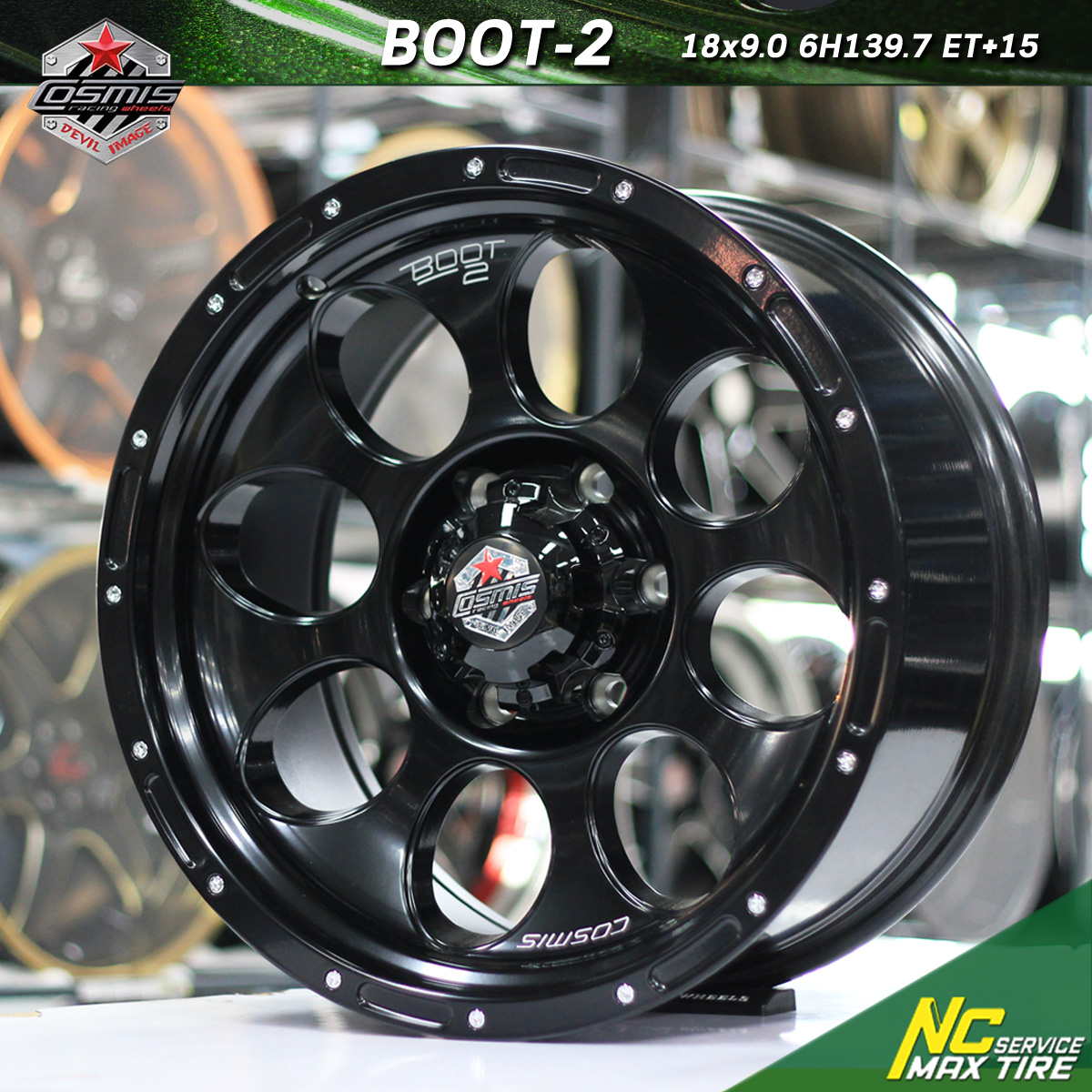 ล้อแม็ก ออฟโรด ขอบ 18 Cosmis ดำเงา / Cosmis Devil BOOT2 สีดำเงา / 18x9.0 6H139.7 ET15