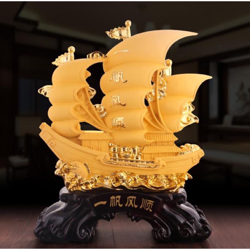 CT017B059 HAOYUN เรือสำเภาจีน เรียกทรัพย์ ของแต่งบ้าน เสริมฮวงจุ้ย โชคลาภ ของขวัญมงคล ของมงคลจีน ของมงคลแต่งบ้าน