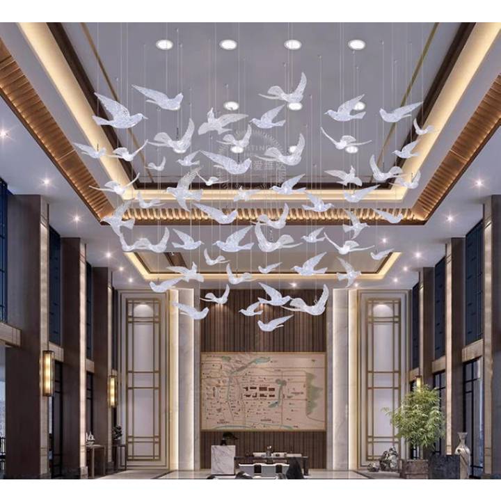 CT195A175 SOTMIA โคมระย้านก โคมไฟระย้าโถงบรรได Chandelier แชนเดอเรียยาว