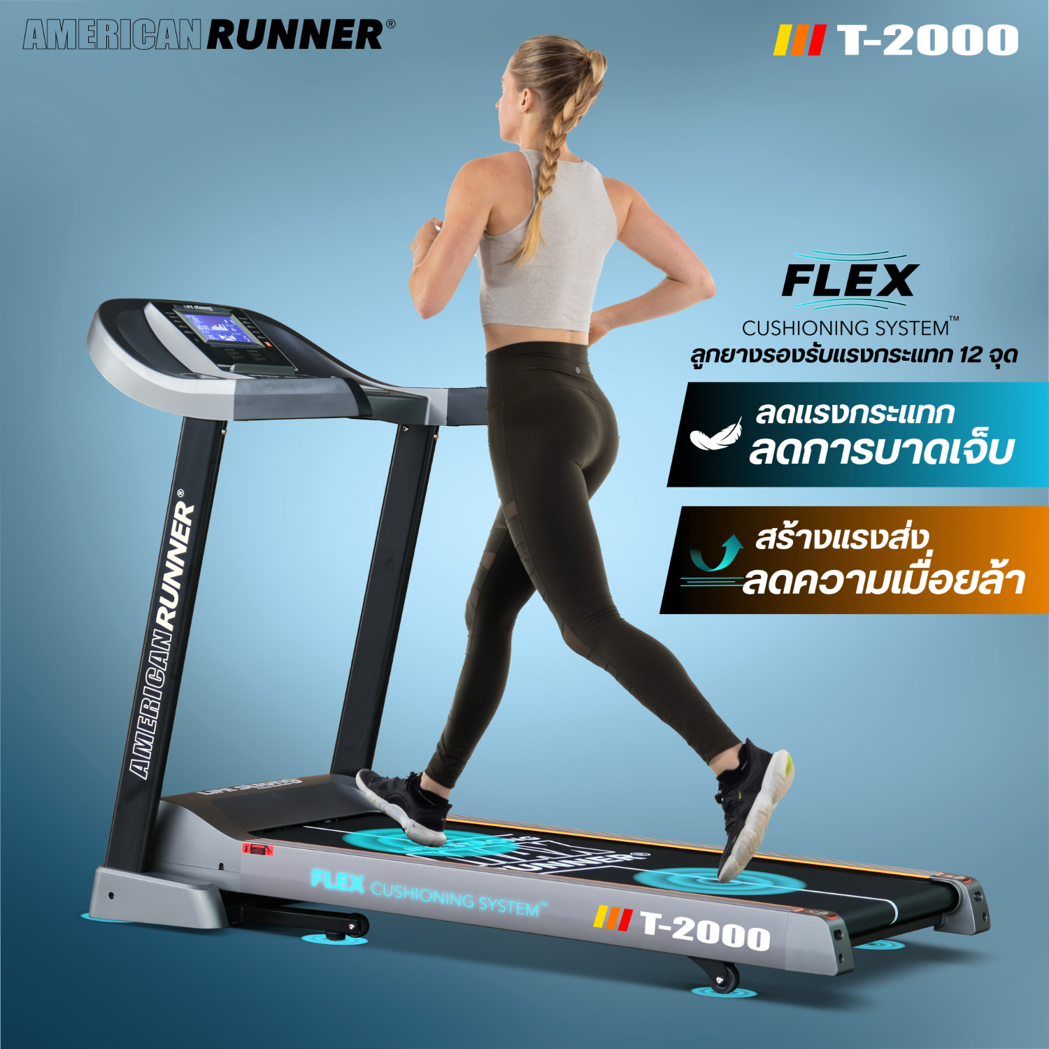 ลู่วิ่งไฟฟ้า LifeStrong รุ่น T2000 MAX American Runner