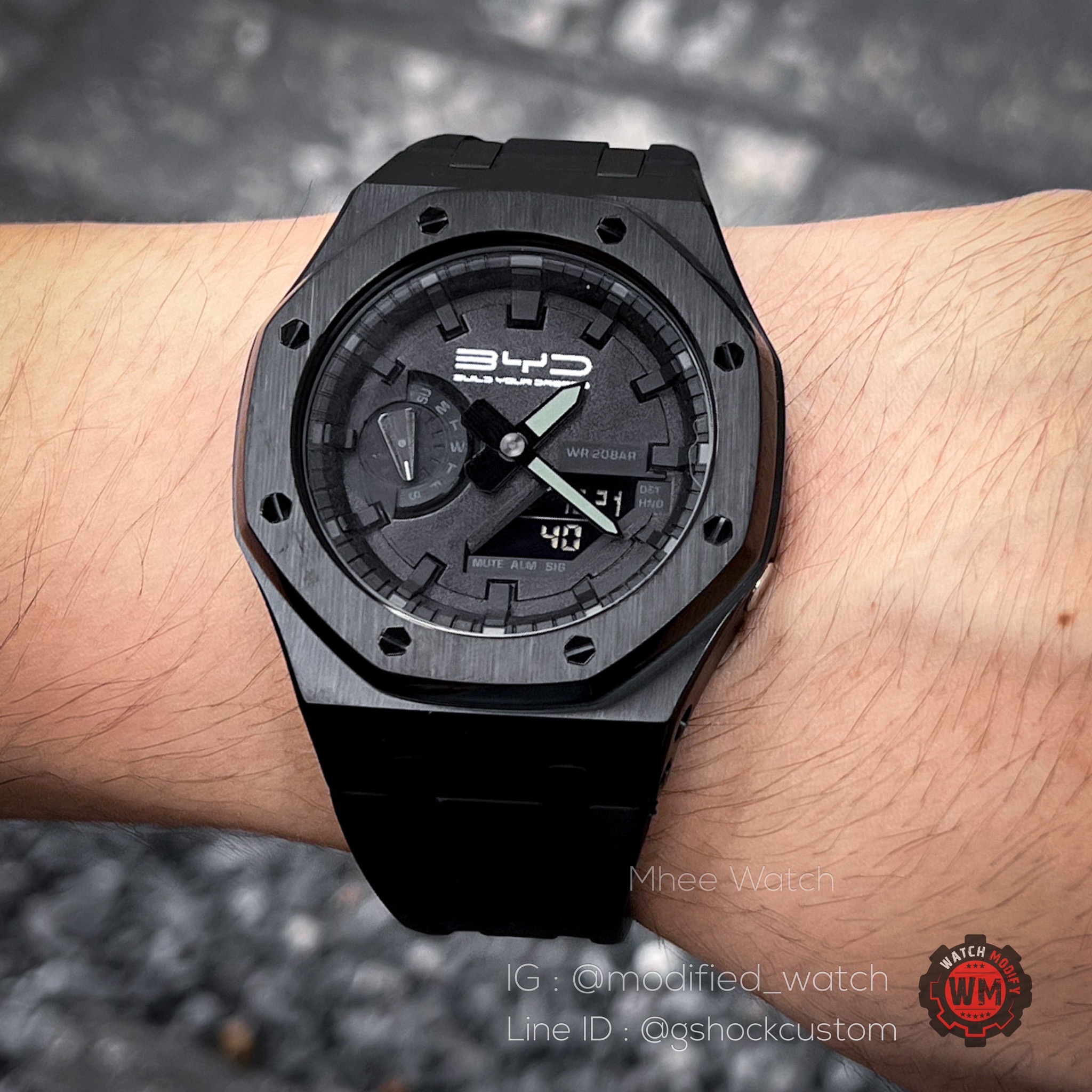 G-Shock Custom BYD Black Edition with Casioak Black Rubber Strap