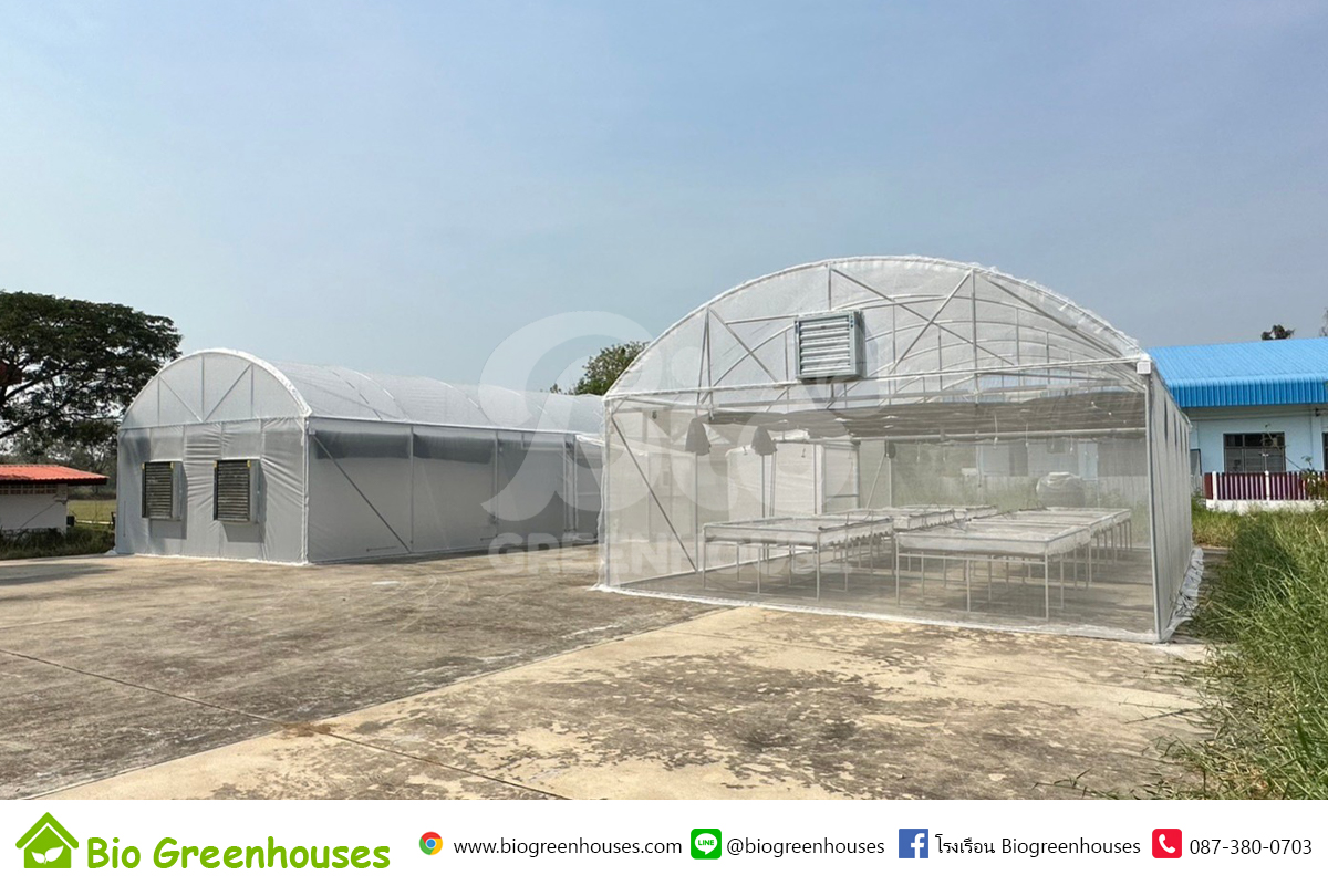 โรงเรือนEVAP โรงเรือนจั่วโค้ง ขนาด 6x12x3.8 ม. พร้อมงานระะบบ จ.สิงห์บุรี