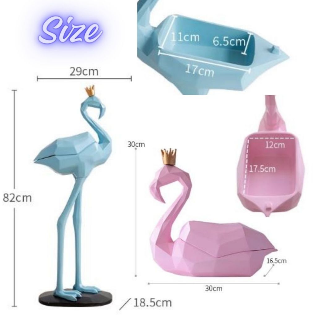 CT194I007 HOMMY ที่ใส่ทิชชู่นก flamingo กล่องกระดาษ ของแต่งห้องนั่งเล่น