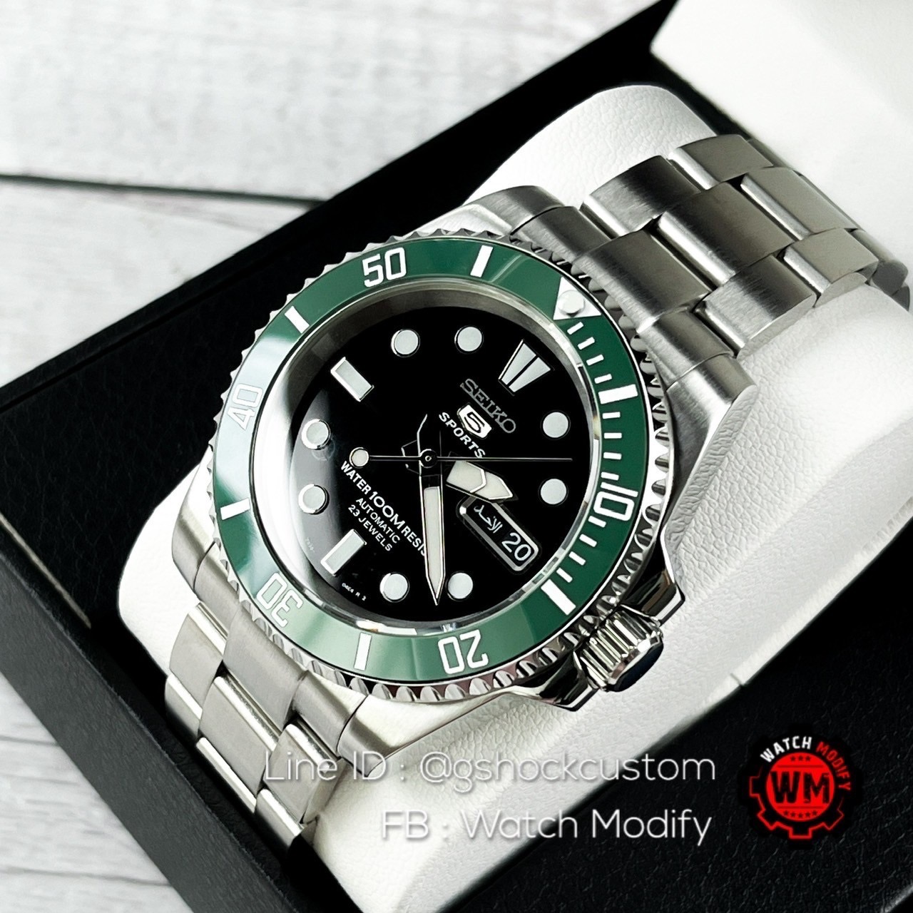 SeikoMod Starbucks ใช้รุ่นSeiko5 Snzf17ตัว Rare itemมาUpgradeให้เป็นLuxury Watch