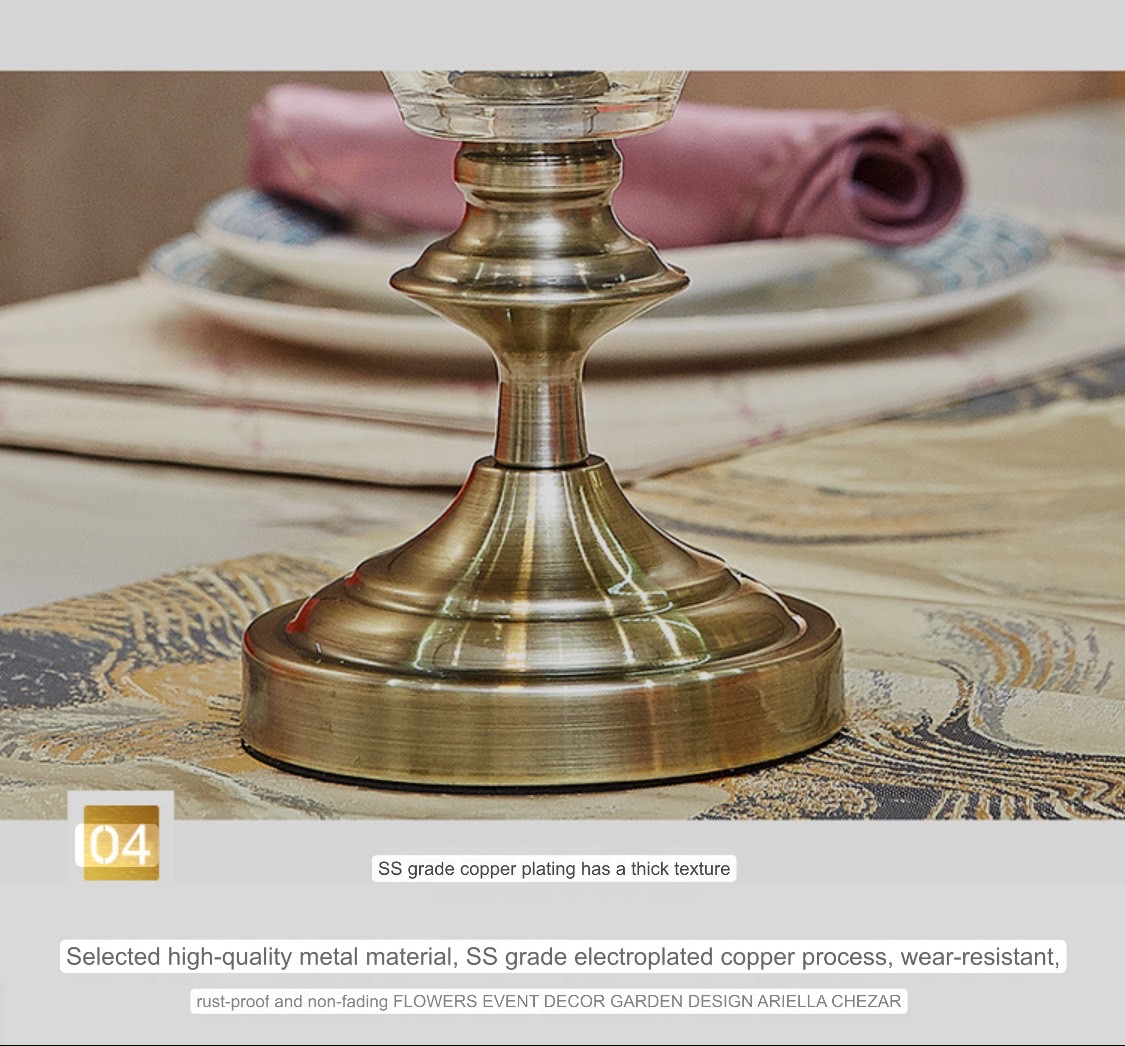 แจกันตกแต่งบ้าน ดอกไม้ประดิษฐ์พร้อมแจกัน เชิงเทียนตกแต่ง เชิงเทียนสีทอง แจกันดอกไม้ปลอม ดอกไม้ตั้งโต๊ะ เชิงเทียนทองเหลือง ST501E801