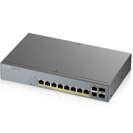 Zyxel GS1350-12HP 10-port GbE SFP 2 Smart Managed Switch with GbE Uplink PoE 8 Port Total budget 130 watt