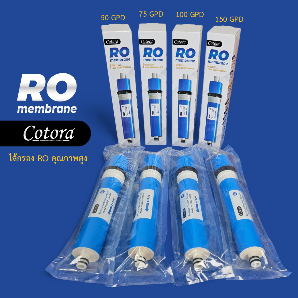 Cotora ไส้กรองเมมเบรน RO Membrane 50 / 75 / 100 / 150 GPD