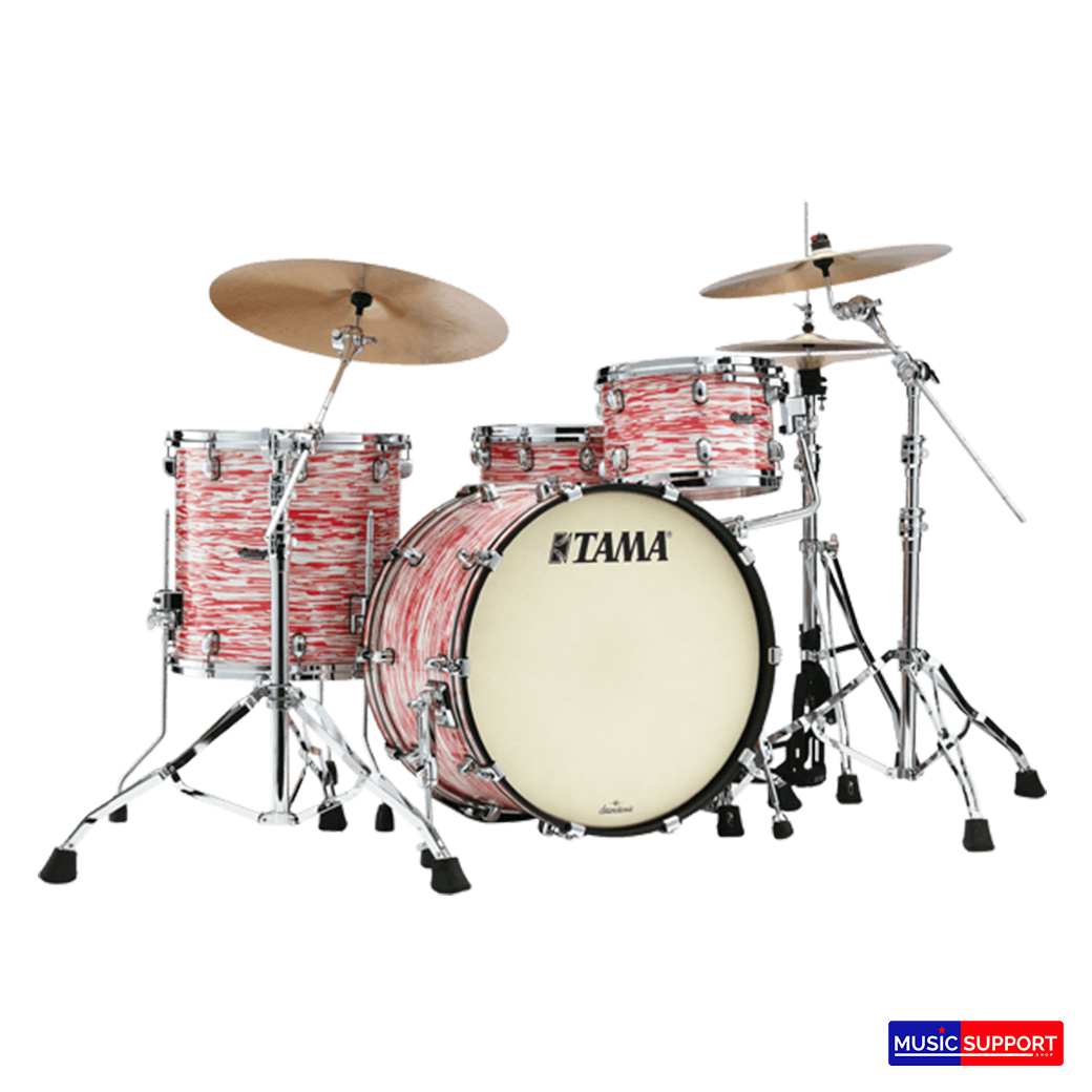 กลองชุด TAMA Starclassic Maple Duracover Wrap 4 ใบ ไม่รวมขาตั้ง RWO - Red and White Oyster
