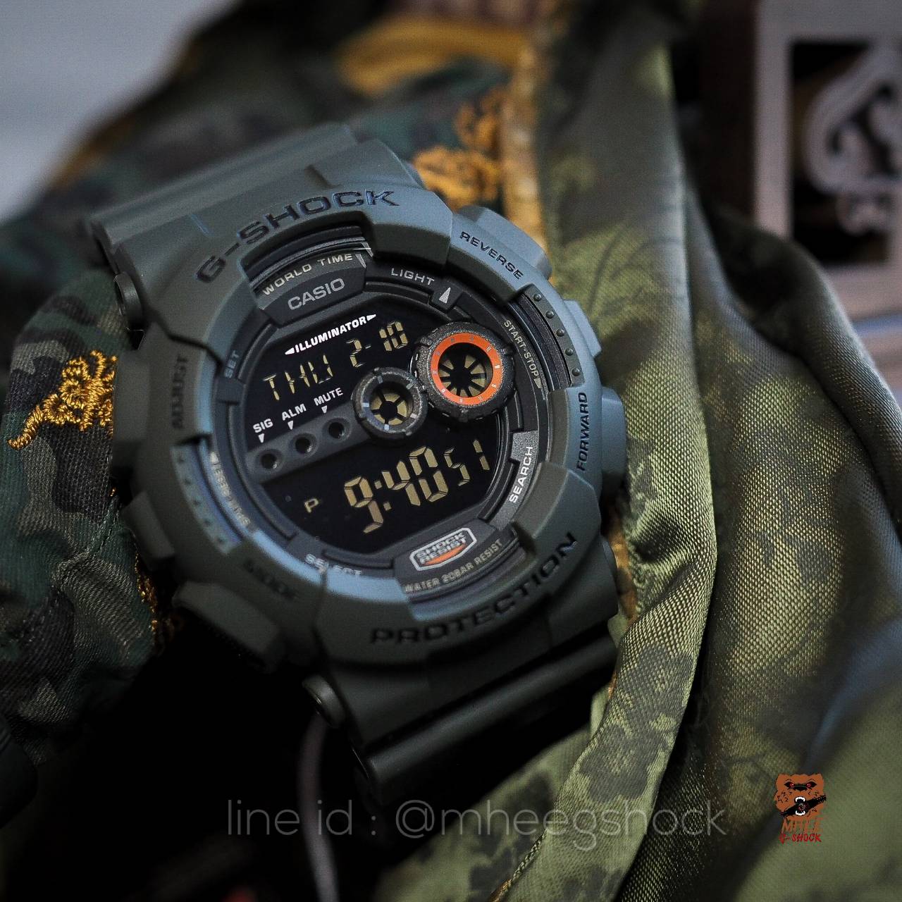 Casio G-Shock รุ่น GD-100MS-3 เขียว ทหาร ของแท้ ประกันศูนย์ CMG
