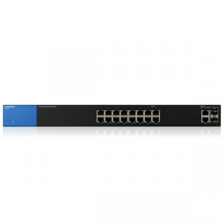 Linksys LGS318 Switch 16-Port Gigabit Smart Management & 2-Port Gigabit SFP/RJ45 Combo, Spanning Tree / Link Aggregation / VLAN Support