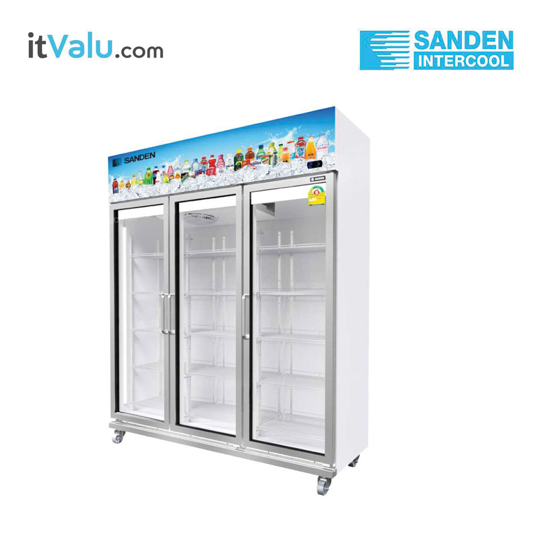 ตู้แช่เย็น SANDEN กระจก 3 ประตู รุ่น YEM-1605i inverter ความจุ 42.4 คิว (1,200 ลิตร) กว้าง 165 ซม. ลึก 60 ซม. สูง 200 ซม. รับประกันความเย็น 1 ปี รับประกันคอมเพรสเซอร์ 5 ปี